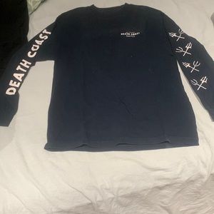 navy blue graphic long sleeve